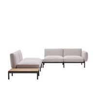 SORELLS outdoor modular 4-seater corner sofa with teak table