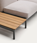 SORELLS vanjski modularni kutni 4-sjed sa stolom od tikovine