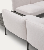 SORELLS vanjski modularni kutni 4-sjed sa stolom od tikovine