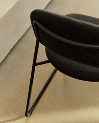 MELI Stackable chair in chenille with metal legs