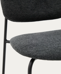 MELI Stackable chair in chenille with metal legs