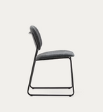 MELI Stackable chair in chenille with metal legs