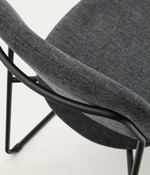 MELI Stackable chair in chenille with metal legs