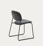 MELI Stackable chair in chenille with metal legs