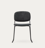 MELI Stackable chair in chenille with metal legs
