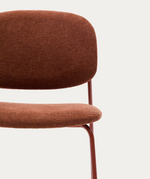 MELI Stackable chair in chenille with metal legs