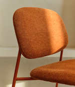 MELI Stackable chair in chenille with metal legs