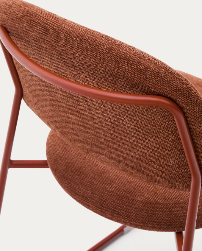 MELI Stackable chair in chenille with metal legs