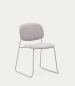MELI Stackable chair in chenille with metal legs