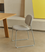 MELI Stackable chair in chenille with metal legs