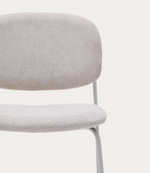 MELI Stackable chair in chenille with metal legs
