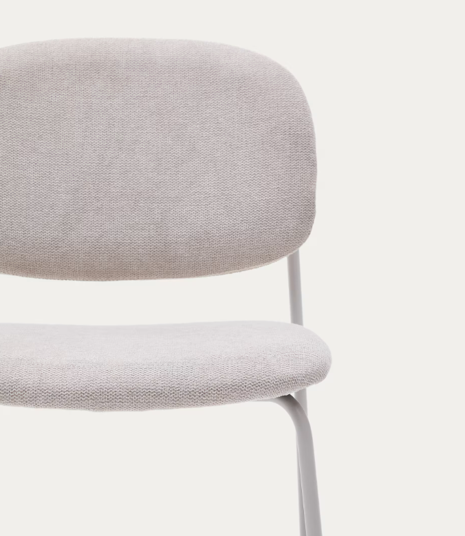 MELI Stackable chair in chenille with metal legs