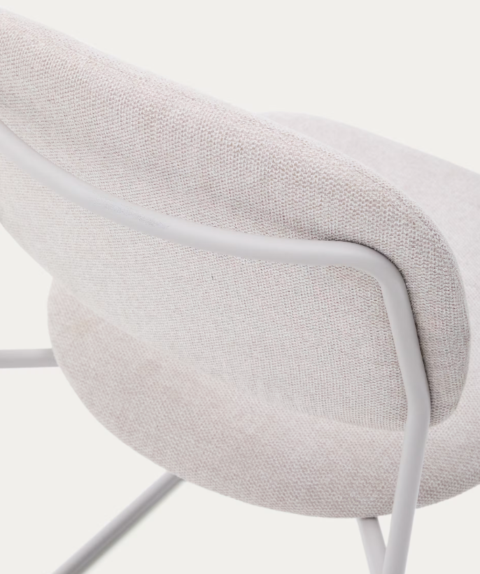 MELI Stackable chair in chenille with metal legs
