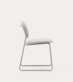 MELI Stackable chair in chenille with metal legs