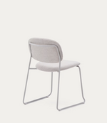 MELI Stackable chair in chenille with metal legs
