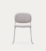 MELI Stackable chair in chenille with metal legs