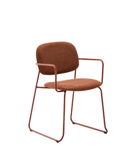 MELI Stackable armchair in chenille with metal legs