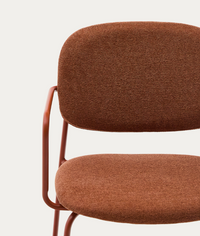 MELI Stackable armchair in chenille with metal legs