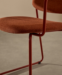 MELI Stackable armchair in chenille with metal legs