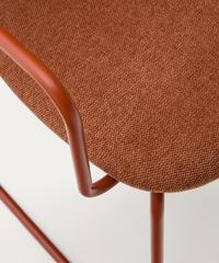 MELI Stackable armchair in chenille with metal legs