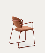 MELI Stackable armchair in chenille with metal legs