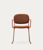 MELI Stackable armchair in chenille with metal legs