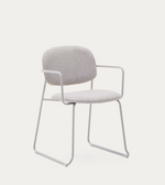 MELI Stackable armchair in chenille with metal legs
