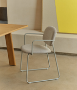 MELI Stackable armchair in chenille with metal legs
