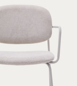 MELI Stackable armchair in chenille with metal legs