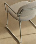 MELI Stackable armchair in chenille with metal legs