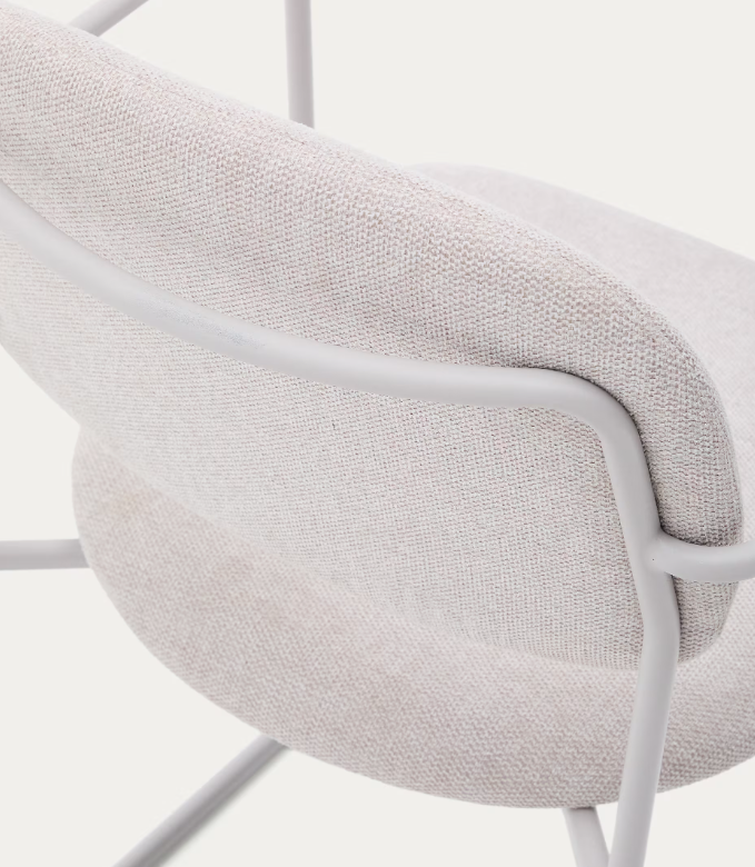 MELI Stackable armchair in chenille with metal legs