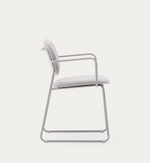 MELI Stackable armchair in chenille with metal legs
