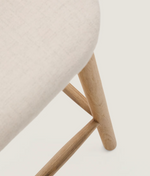 HELDA Tabure od bež šenila i punog hrastovog drveta, 65 cm