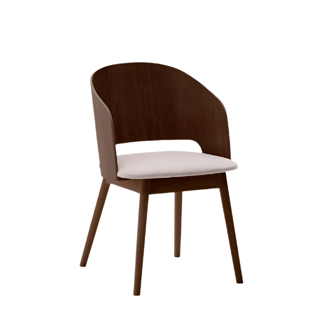 SEONA Chair with a wenge finish and beige chenille