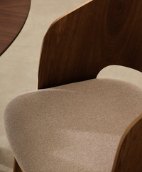 SEONA Chair with a wenge finish and beige chenille