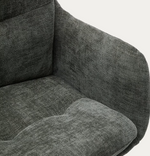 LEXA Swivel chair in beige chenille and steel legs