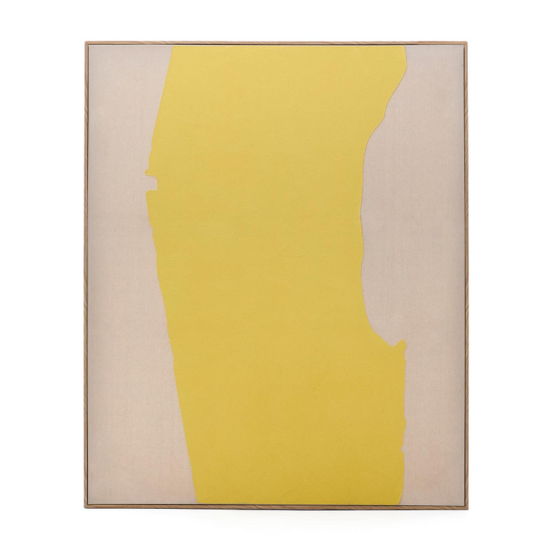 KETLA Hand-painted yellow linen abstract picture 140 x 170cm