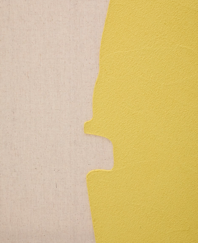 KETLA Ručno oslikana apstraktna slika od žutog platna 140 x 170 cm