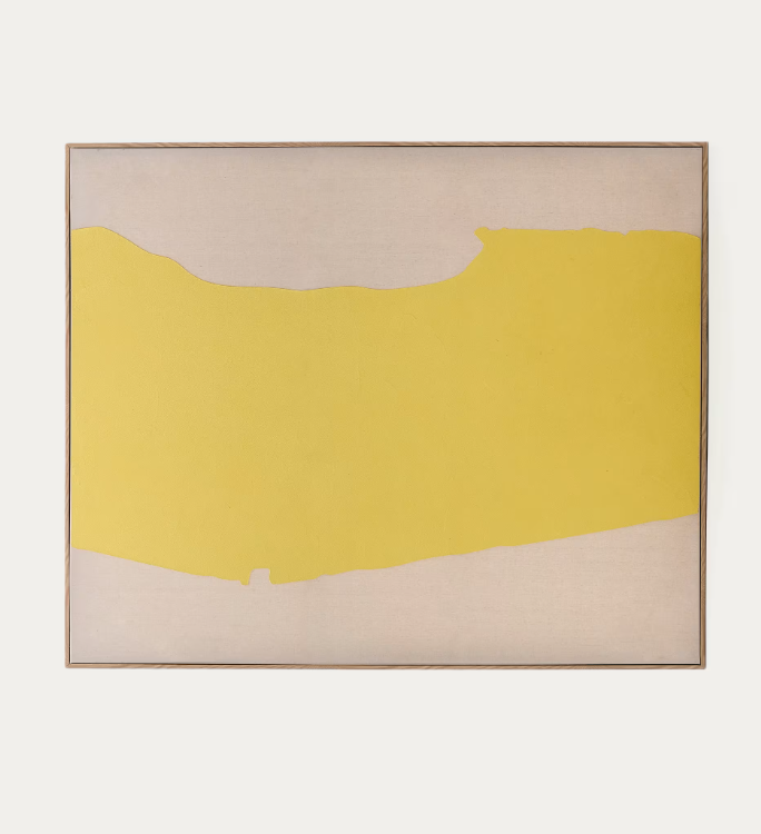 KETLA Ručno oslikana apstraktna slika od žutog platna 140 x 170 cm