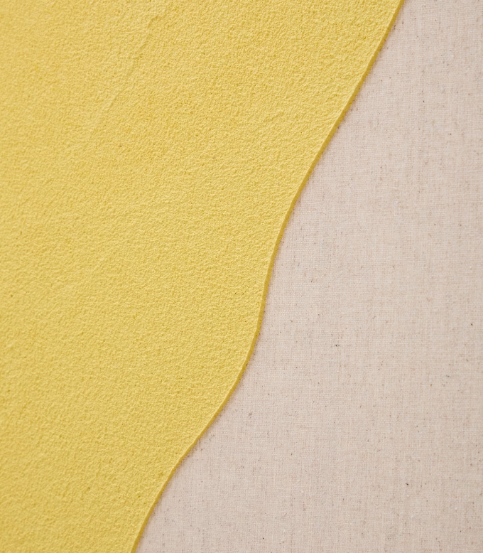 KETLA Ručno oslikana apstraktna slika od žutog platna 140 x 170 cm