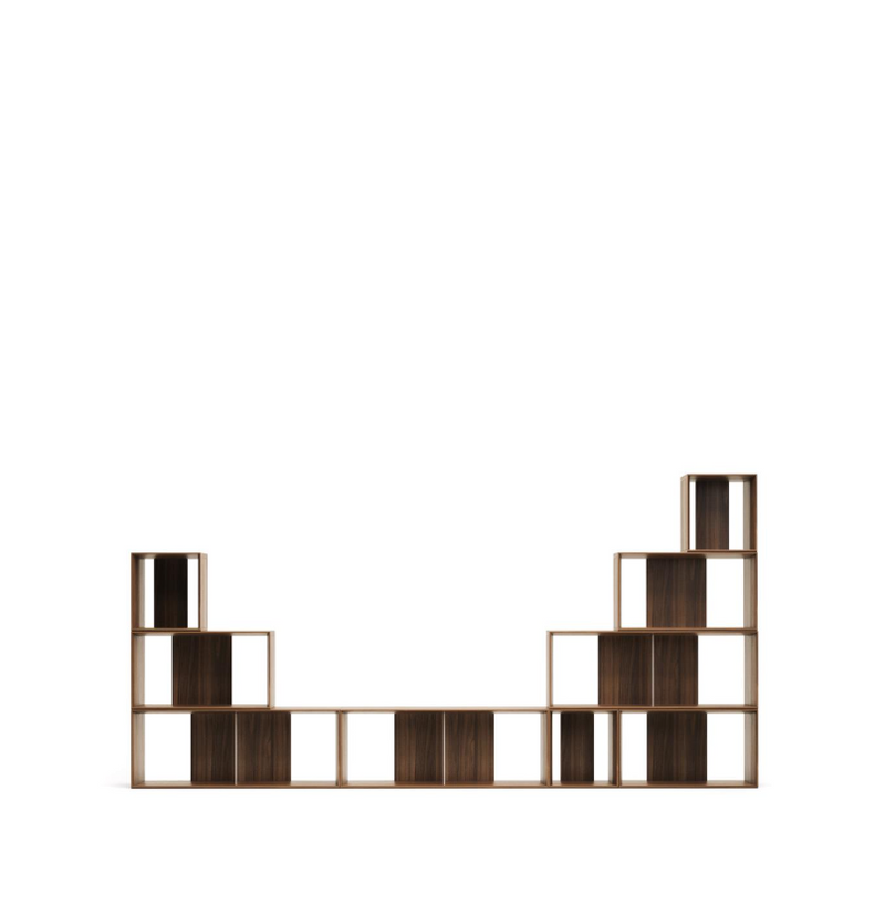LITTO Set od 9 modularnih regala od drvenog furnira