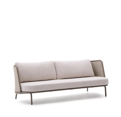SEDALIS Vanjska trosjedna garnitura od aluminija i taupe konopa