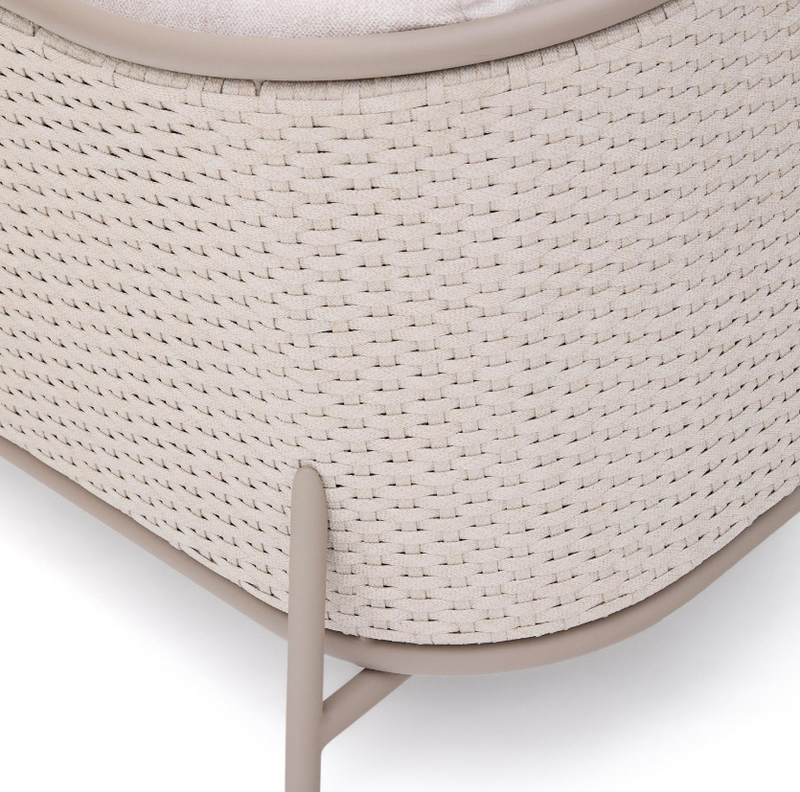 SEDALIS Outdoor 3-seater sofa in aluminium and taupe rope cord