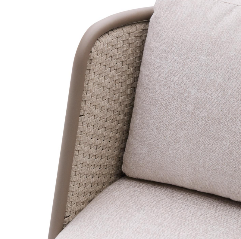 SEDALIS Outdoor 3-seater sofa in aluminium and taupe rope cord