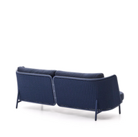 SEDALIS Outdoor 3-seater sofa in aluminium and blue rope cord