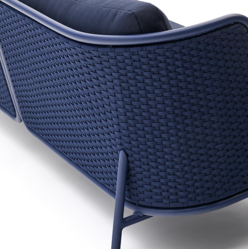 SEDALIS Outdoor 3-seater sofa in aluminium and blue rope cord