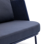 SEDALIS Outdoor 3-seater sofa in aluminium and blue rope cord