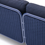 SEDALIS Outdoor 3-seater sofa in aluminium and blue rope cord