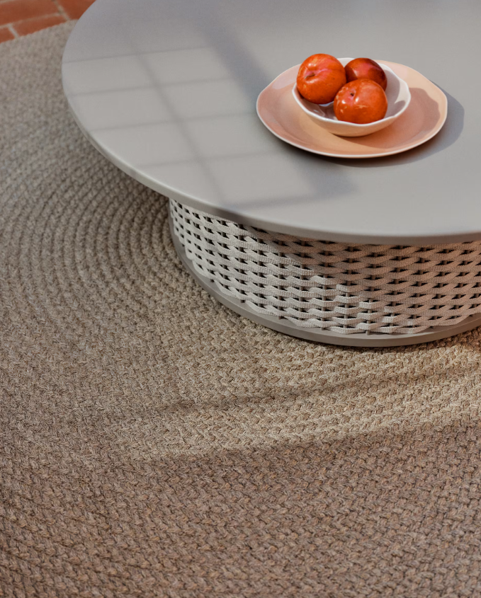 SEDALIS Outdoor coffee table in aluminium and rope cord