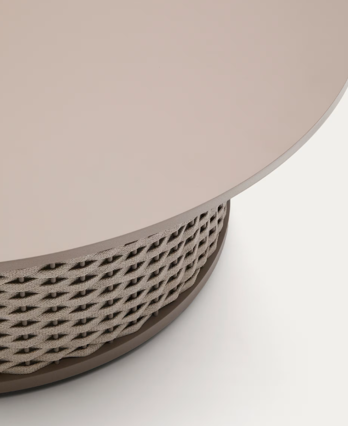 SEDALIS Outdoor coffee table in aluminium and rope cord